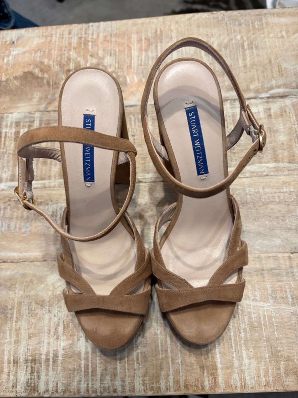 Stuart Weitzman Brown Suede Strappy Heels